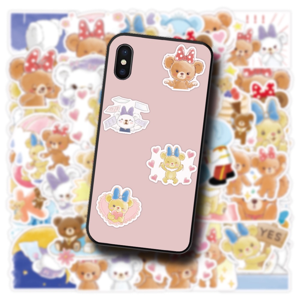 StellaLou stiker lucu kartun anime Jurnal bahan Duffy beruang Cangkir air epoxy ponsel case tangan B