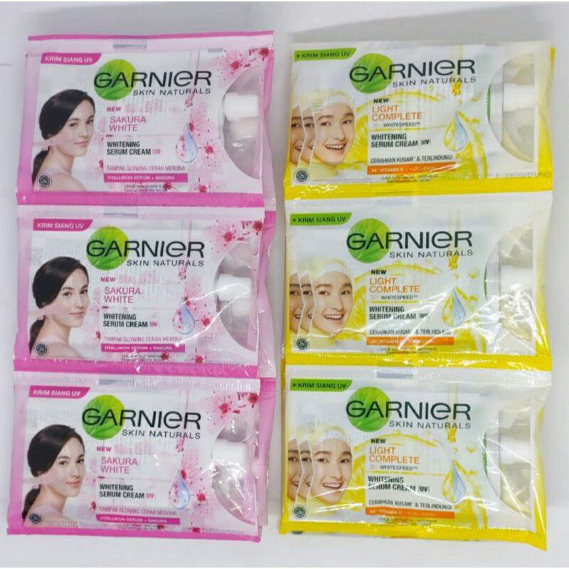 GARNIER SACHET LIGHT COMPLETE // GARNIER SAKURA CREAM PELEMBAB 7 ML