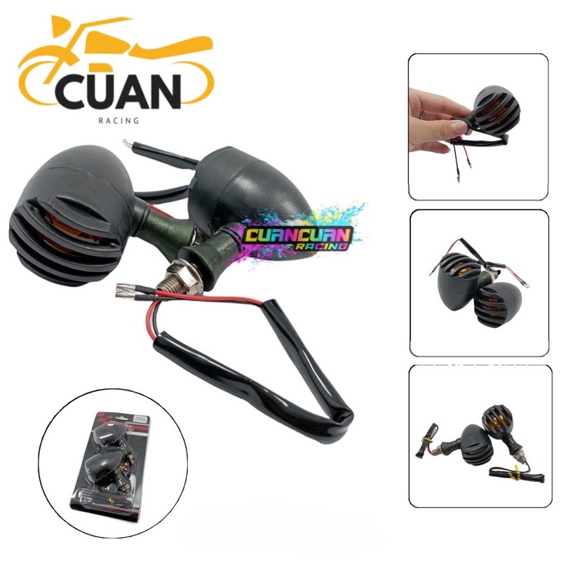 SEIN RETENG CUSTOM JAPSTYLE CB MODEL TRALIS GRIL PLASTIK  HITAM ISI 2 PCS