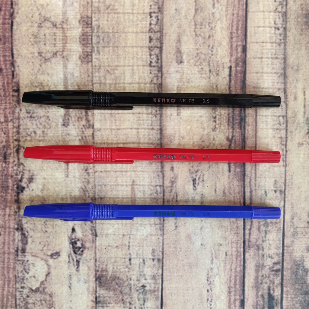 Kenko Pen Oil Gel - Ballpoint Kenko NK-7B - Pulpen 0.5 Tinta Hitam Biru Merah