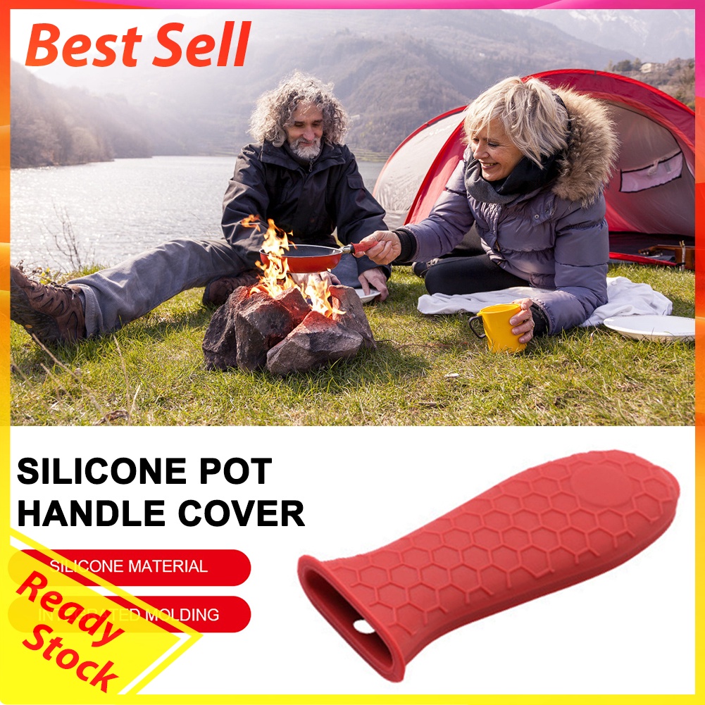 Silicone Anti-Hot Pot Handle Grip Cover Non-Slip Honeycomb Skillet Sleeve