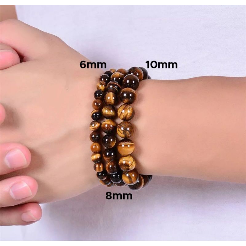 GELANG BATU AKIK TIGER EYE NATURAL