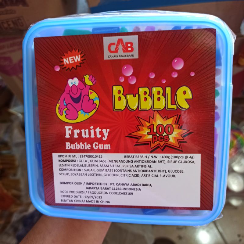 

Permen Karet Bubble Gum Fruity Isi 100 Pcs Aneka Rasa