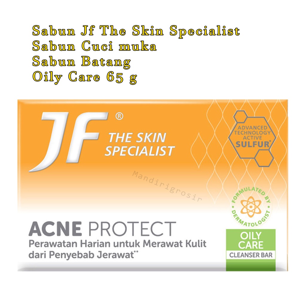 Sabun Jf The Skin Specialist * JF * Sabun cuci muka * Sabun Batang * Oily Care * 65 g