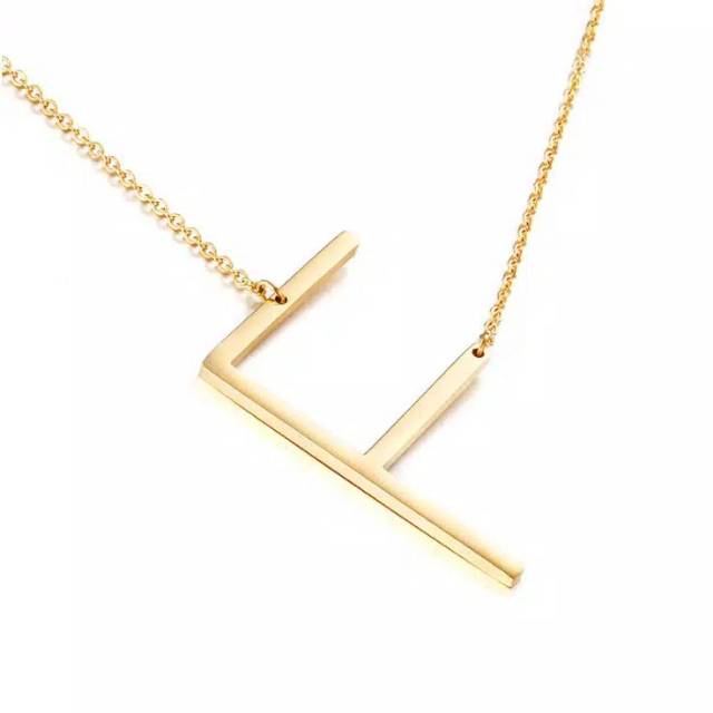Fourfashion Kalung Titanium Anti Karat Inisial Nama Huruf 4cm