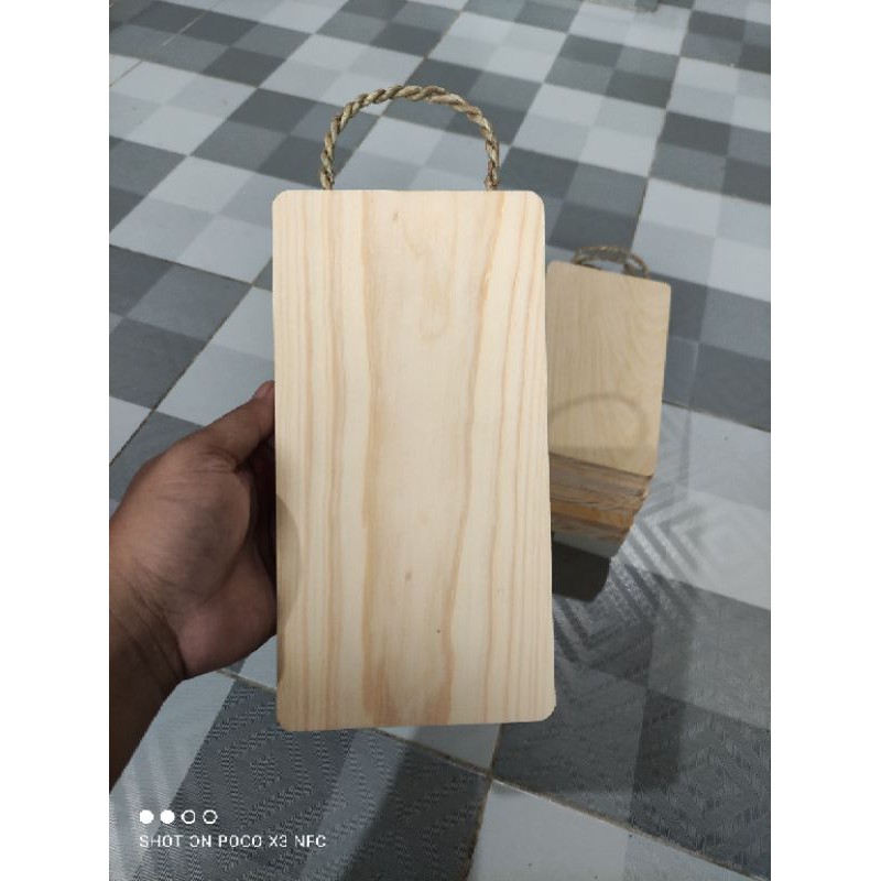 Talenan Kayu Tali Kotak 23x12 / Talenan Media Lukis / Wooden Cutting Board