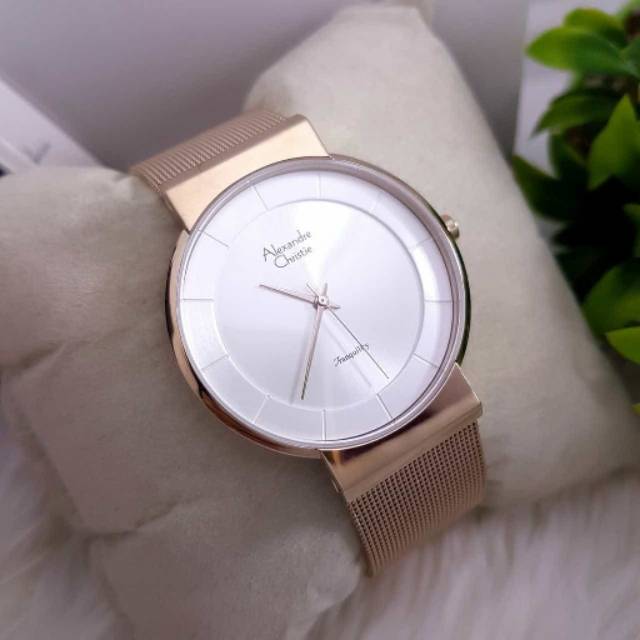 Jam Tangan Alexandre Christie AC 8523 LH Pasir Rosegold Light Wanita / Cewek Original