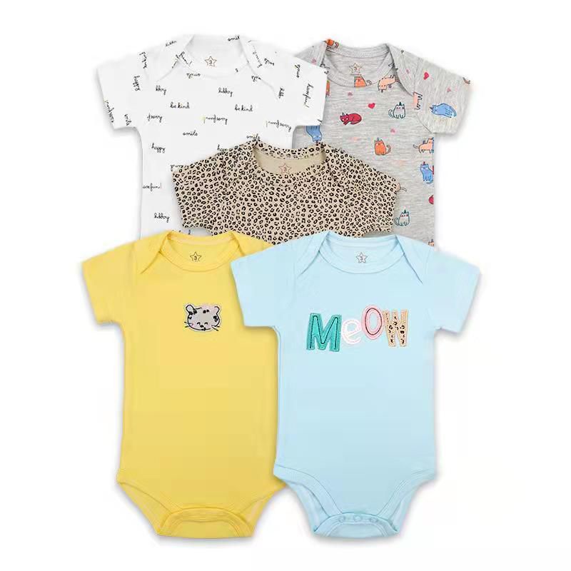 BABY K2 - Baby Bodysuit Tedmimak Isi 5 Pcs Motif Meow