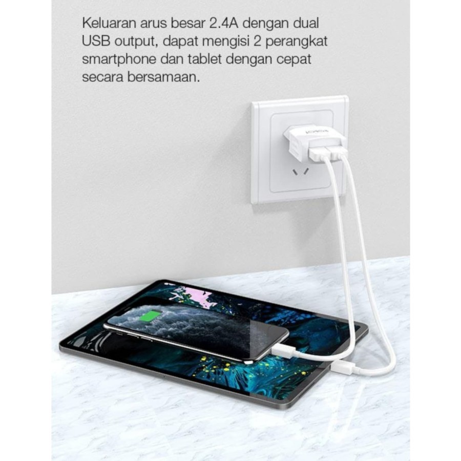 Batok Charger 2 USB 2.4 A Robot - Kepala Charger Universal K6