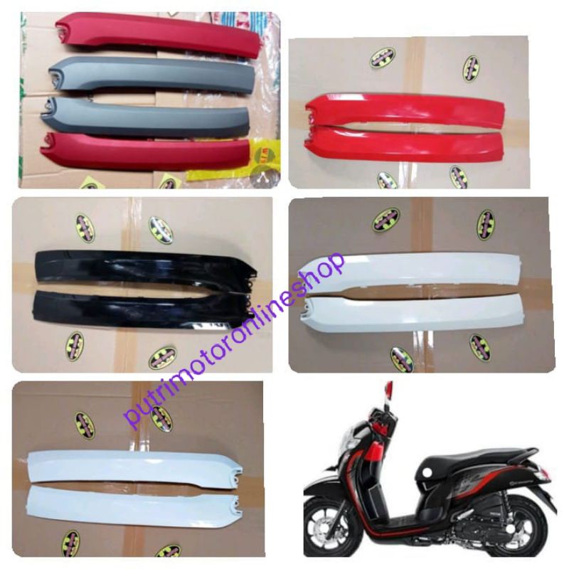 cover body dek samping under side bawah scoopy fi esp donat 2018 2019 merah hitam putih cream