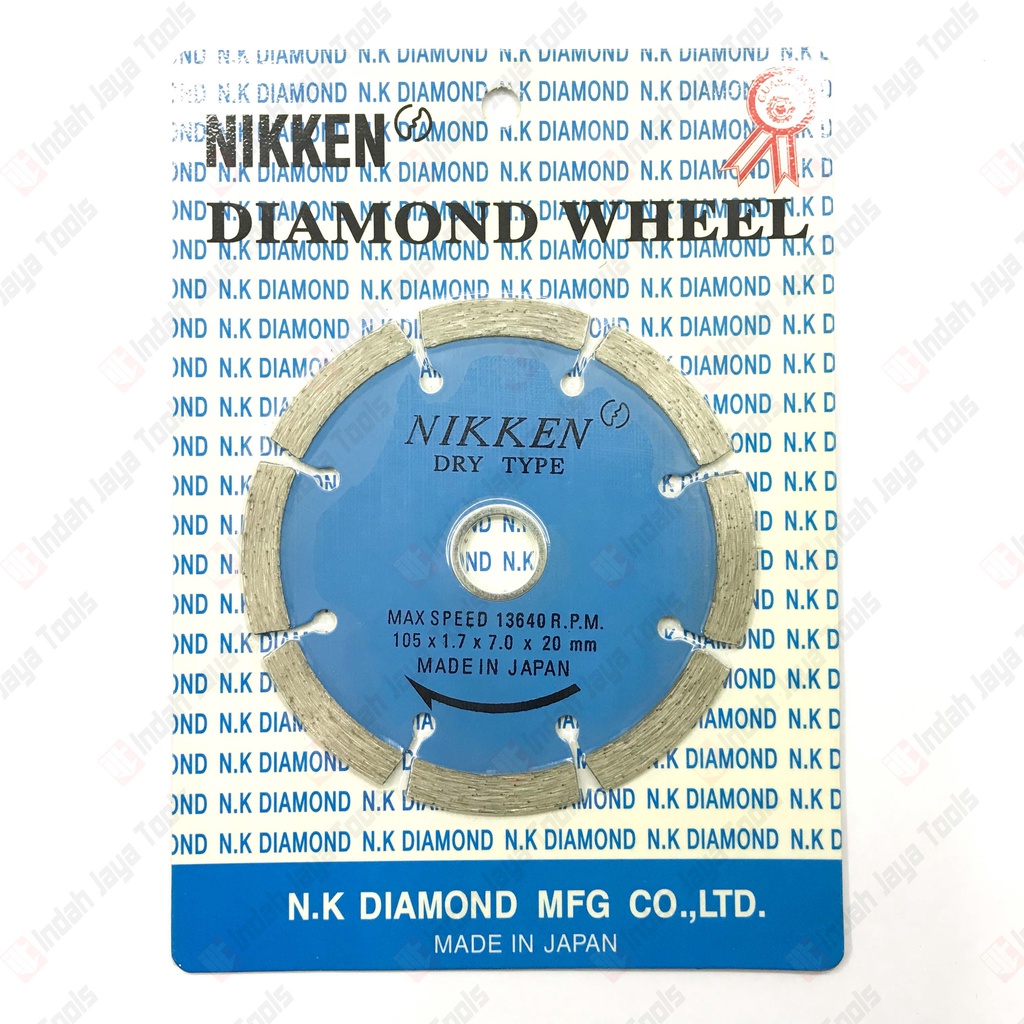 NIKKEN JAPAN Diamond Wheel 4&quot; Dry Kering Pisau Potong Keramik Granit