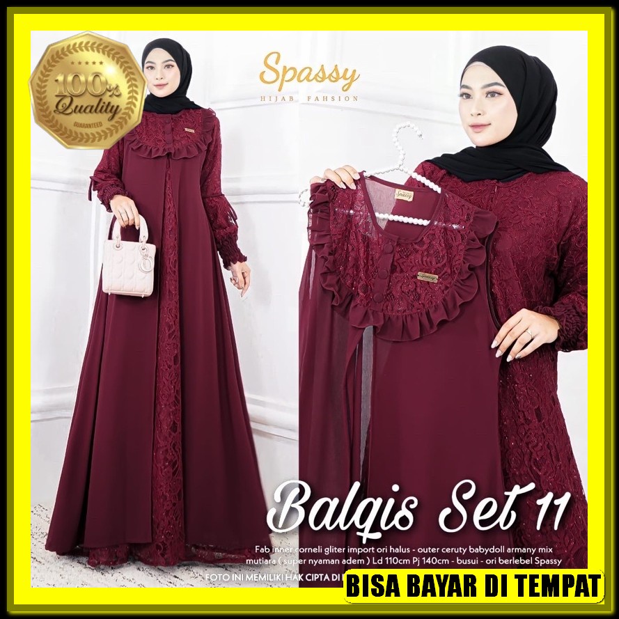 Gamis Malaysia Terbaru 2022/Sara Maxy/ Melayu Terlaris/ Rempel Renda/ Muslim Wanita Model Kekinian/F