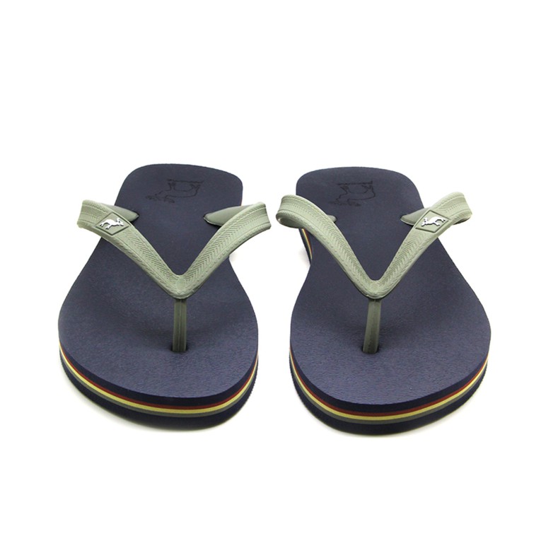 Sandal Panama Classic / Sendal Jepit Pria Navy Hijau Muda M10