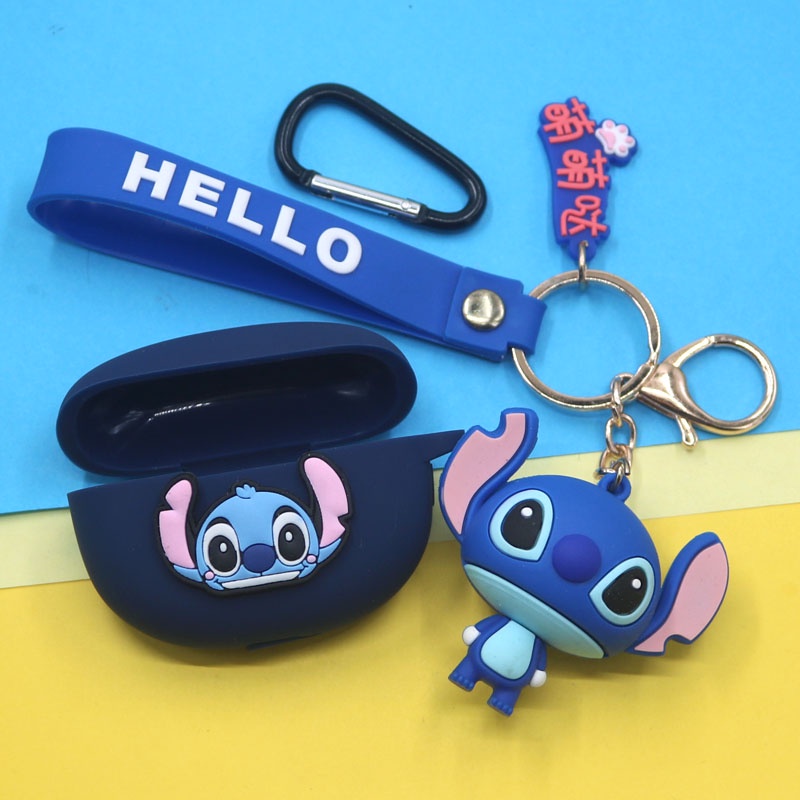 Disney Casing Silikon Motif Stitch Dengan Gantungan Kunci Untuk Huawei Freebuds 4i