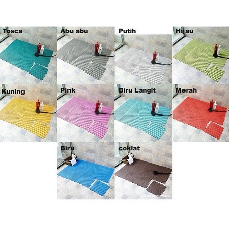 Karpet Kamar Mandi Anti Licin 30x30CM / Keset Lantai Anti Slip Polkadot Dapur Mat Non-Slip