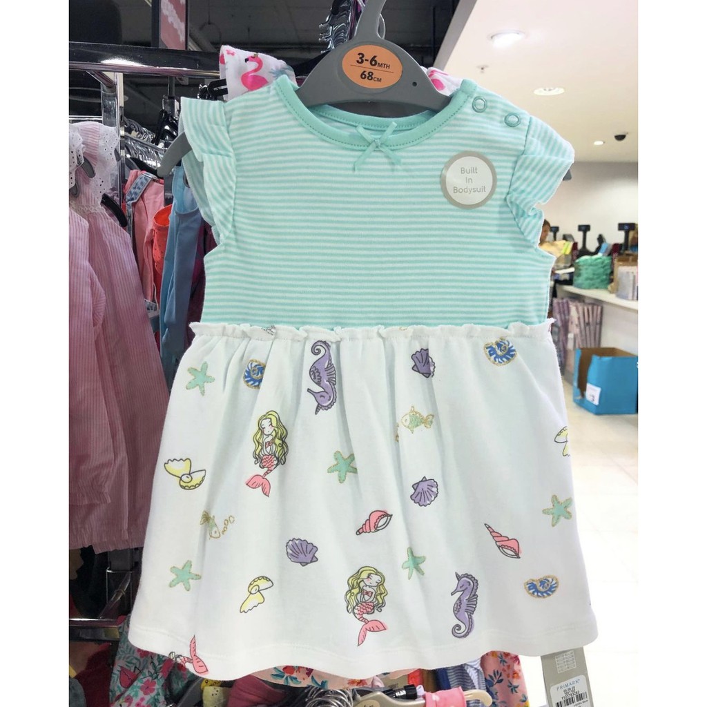 Disney Mermaid Baby Romper Dress | Baju Terusan Santai Bayi Perempuan Asli Disney Primark UK Jumper