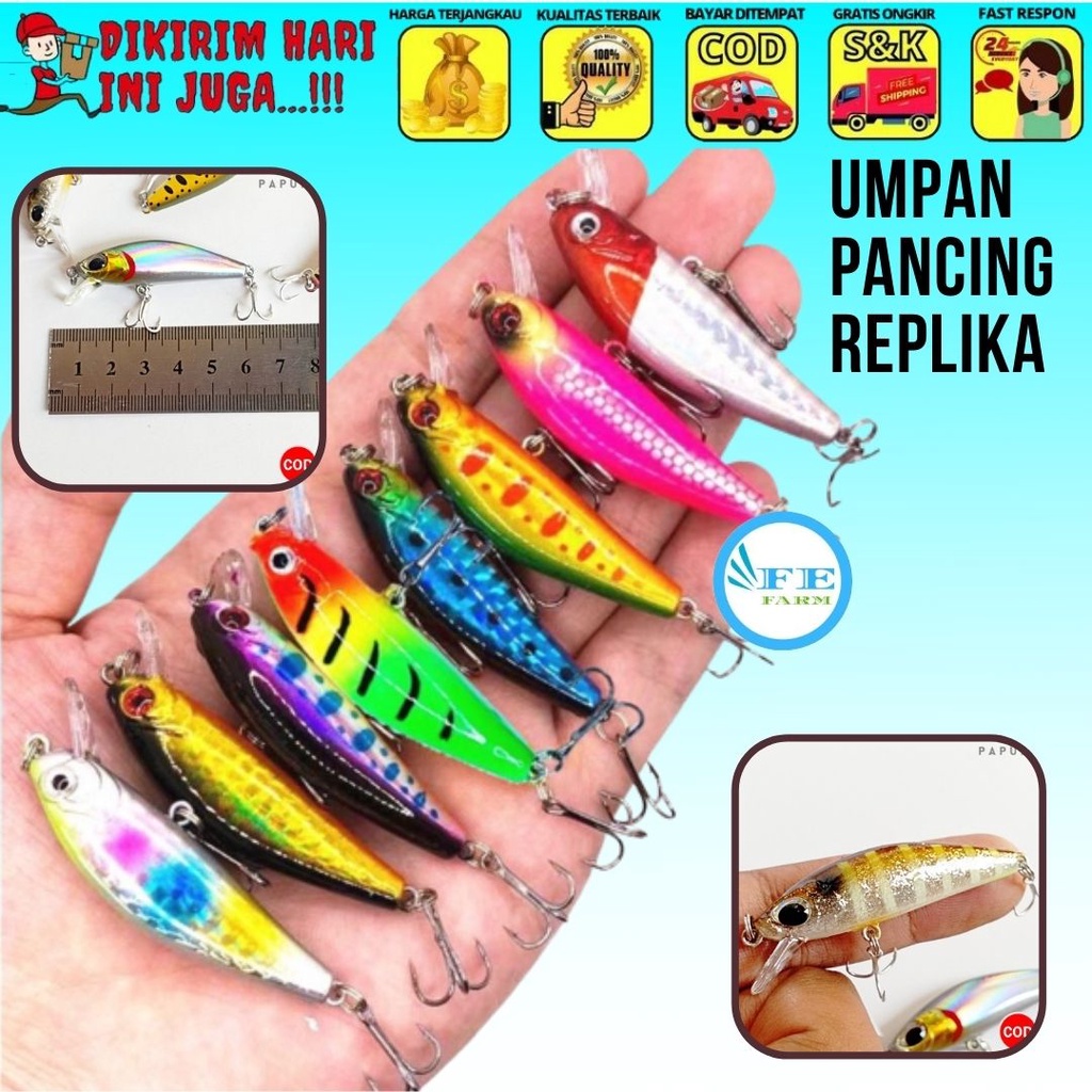 58mm/6g New Sinking Minnow Umpan Pancing Swimbait Fishing Lure Bass Wobbler Ikan Kecil Kail Memancing Kait FEFARM