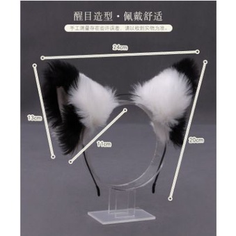 BL-04 Bando TELINGA BULU TEBAL POLOS kuping telinga kucing fur ear nekomimi cat kawaii lolita headband cosplay