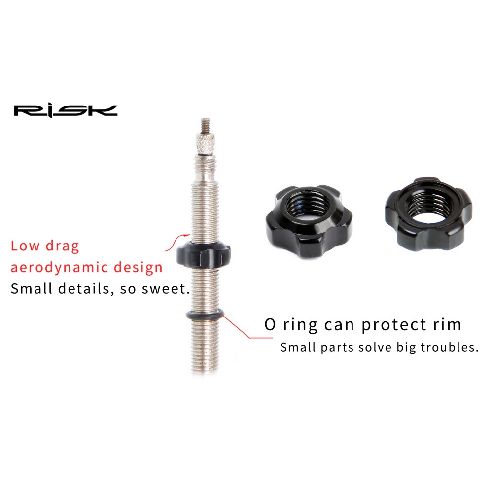 RISK Mur Ban Sepeda Presta Valve Nut Tubeless Tire Cap Aluminium - RA111 - Blue