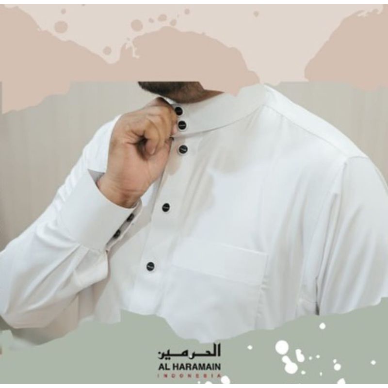 JUBAH AL HARAMAIN MANSET PREMIUM KANCING BULAT DEWASA