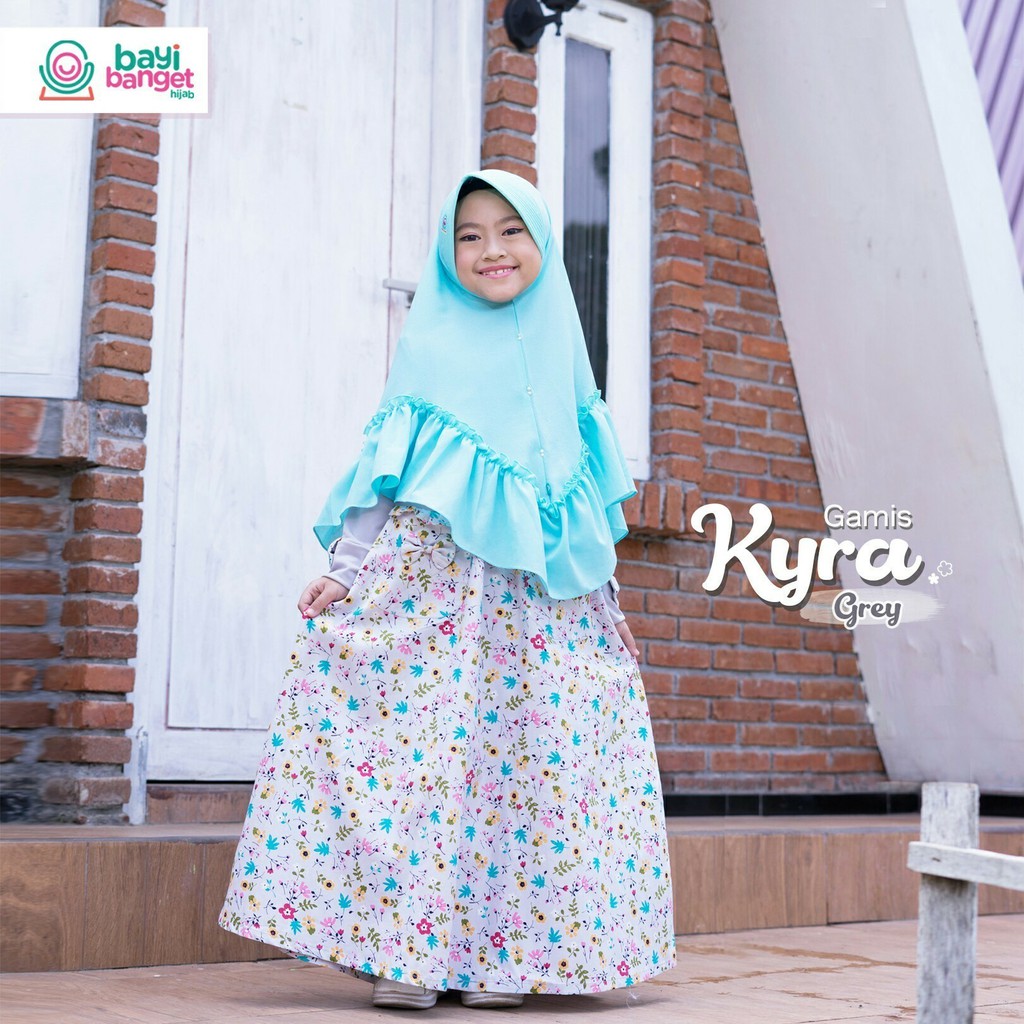 Gamis Bayi Banget Hijab Kyra Anak Black, Grey, Pink Dan Tosca Jersey Ity Korea Mix Katun Jepang