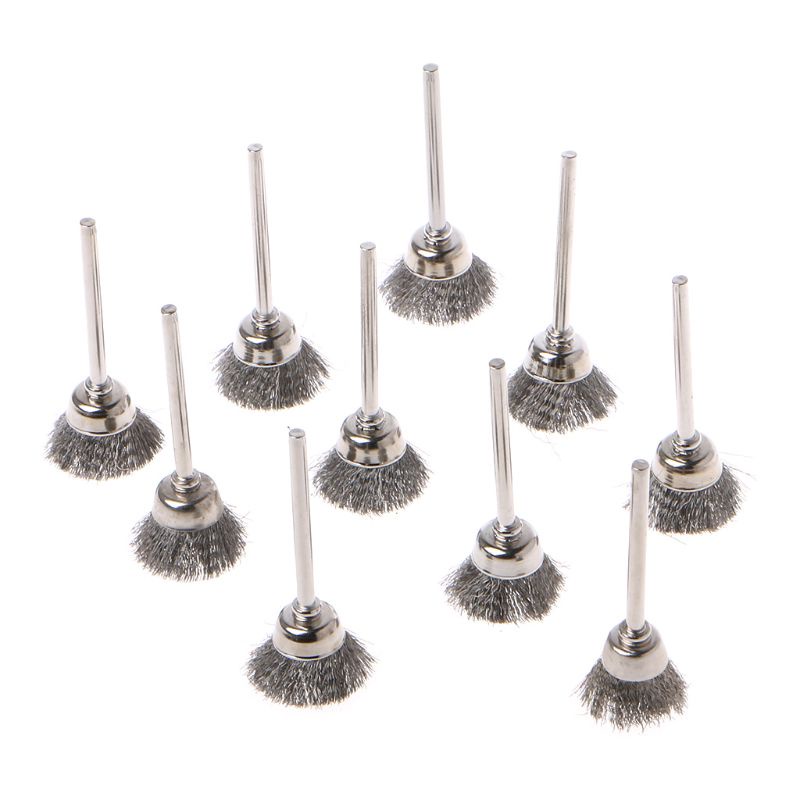 Gro 10 Pcs Steel Wire Wheel Brushes Set Accessories For Rotary Tool Durable