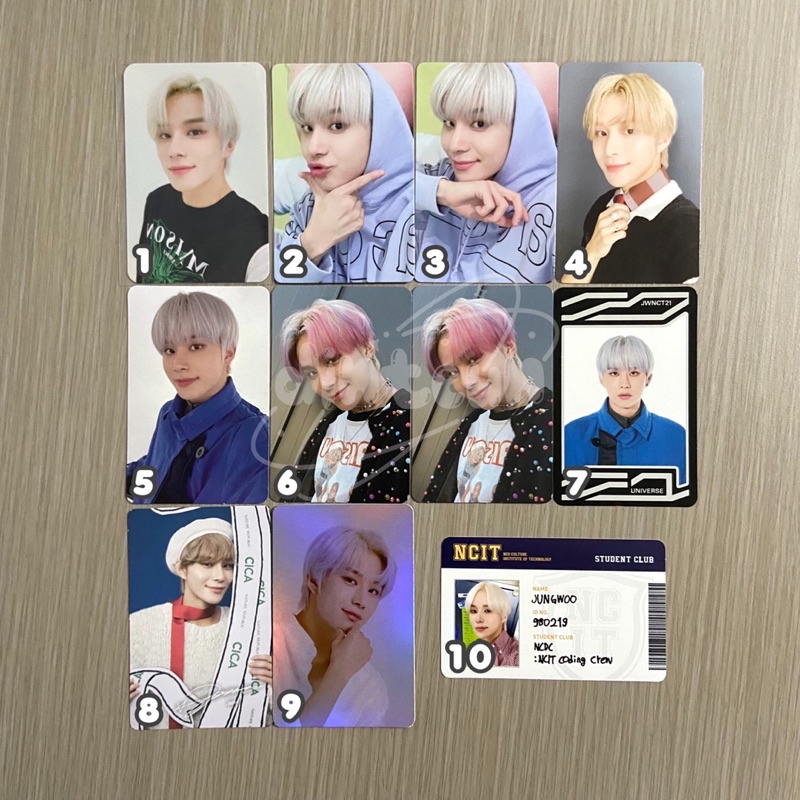 PHOTOCARD OFFICIAL JUNGWOO NCT 127 - STICKER FAVORITE UNIVERSE NCIT NATURE REPUBLIC SEASON’S GREETIN