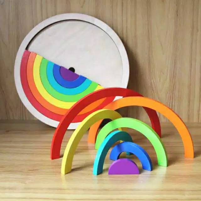 MAINAN RAINBOW BLOCKS/ MAINAN EDUKASI ANAK/MAINAN MONTESSORI FULL RAINBOW