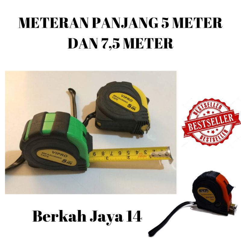 METERAN UKURAN 5 METER DAN 7,5 METER PENGUKUR KAYU BARANG HARGA MURAH BERKUALITAS