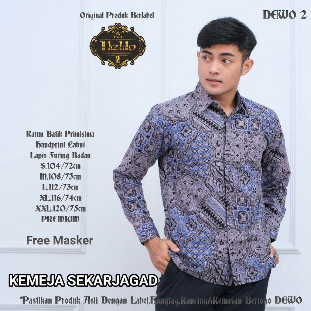 Baju batik pria terbaru / kemeja batik warna purple / batik pria warna ungu purple /batik sekarjagad