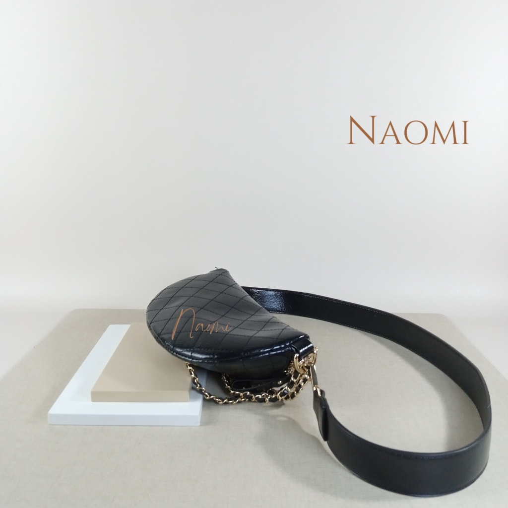 NAOMI - Ellen Livia Waist Bag Import - Tas Wanita Black - Cross Bag Premium Fashion - Tas Wanita