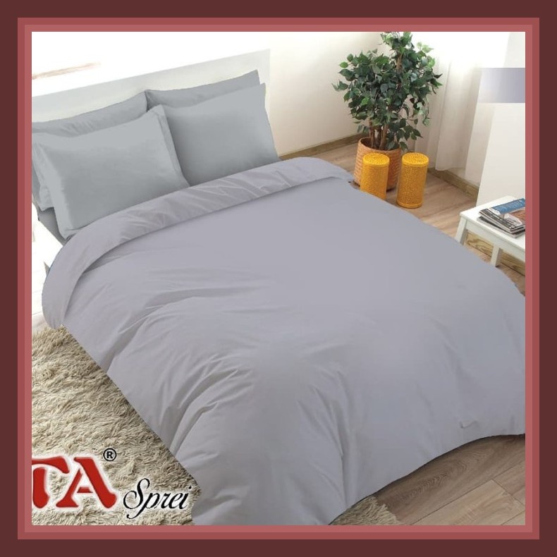 Aesthetic Korea Series Bedcover Sprei Kotak Hitam Putih Uk. Singl TL388 Sprei Seprei Polos Fata Abu