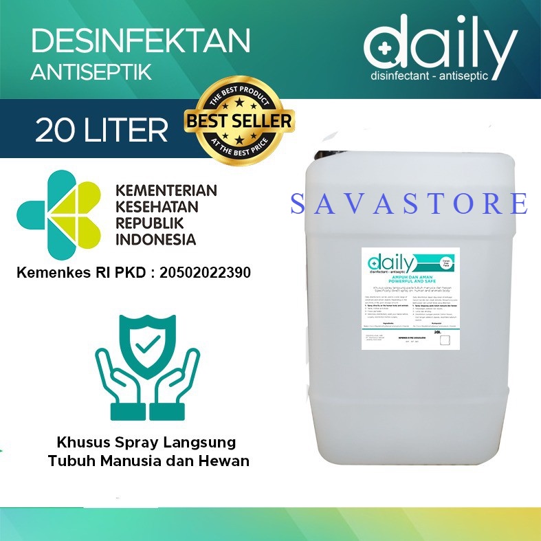 DESINFEKTAN CAIRAN ANTISEPTIK DAILY DISINFEKTAN DISINFECTANT 20 LITER REFILL SIAP PAKAI DAN AMAN DI KULIT