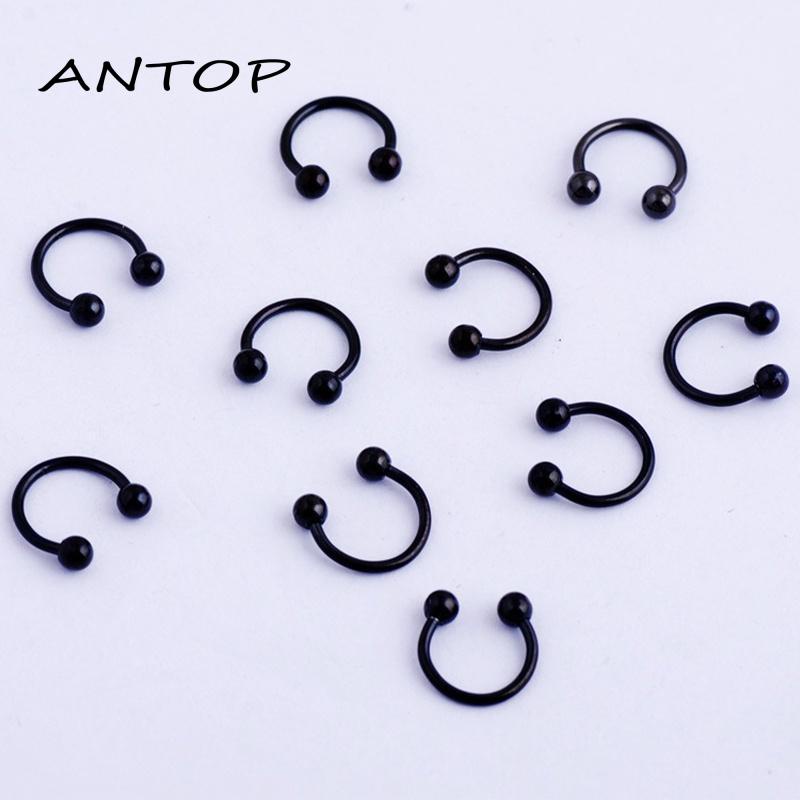 Anting Tindik Hidung / Telinga / Alis / Bibir / Tubuh Bentuk Sepatu Kuda Bahan Stainless Steel