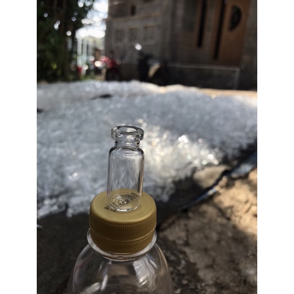 Botol kaca Vial 3 Ml / Botol tester /Botol Kecil+Tutup Jarum/Karet