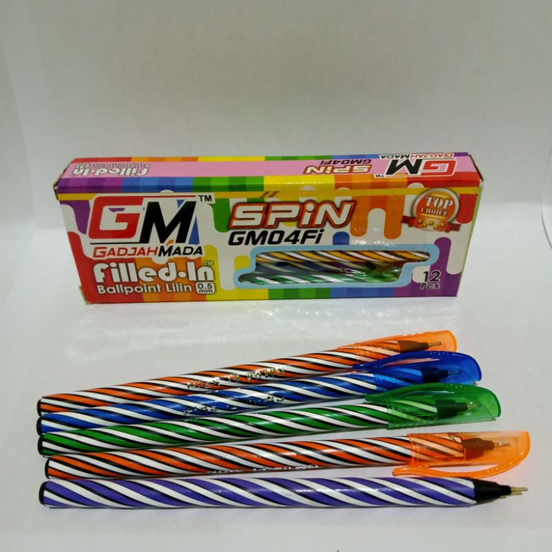 

Pulpen Lilin Gadjah Mada GM Spin GM04Fi 0.5 mm / Ballpoint Ulir Gajah Mada Spin GM04Fi 0.5mm Lusinan / Isi 12
