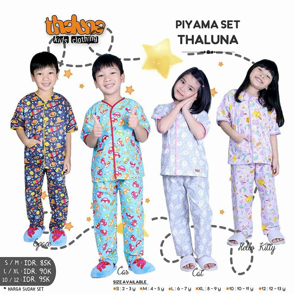 Piyama anak  by Thaluna Kids Baju  Tidur Anak  Shopee  