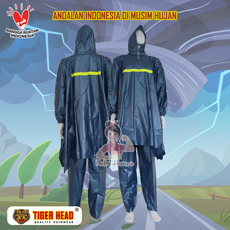 Jas Hujan Ponco Lengan Poncho Celana Eksklusif EXCLUSIVE TIGER HEAD 68214