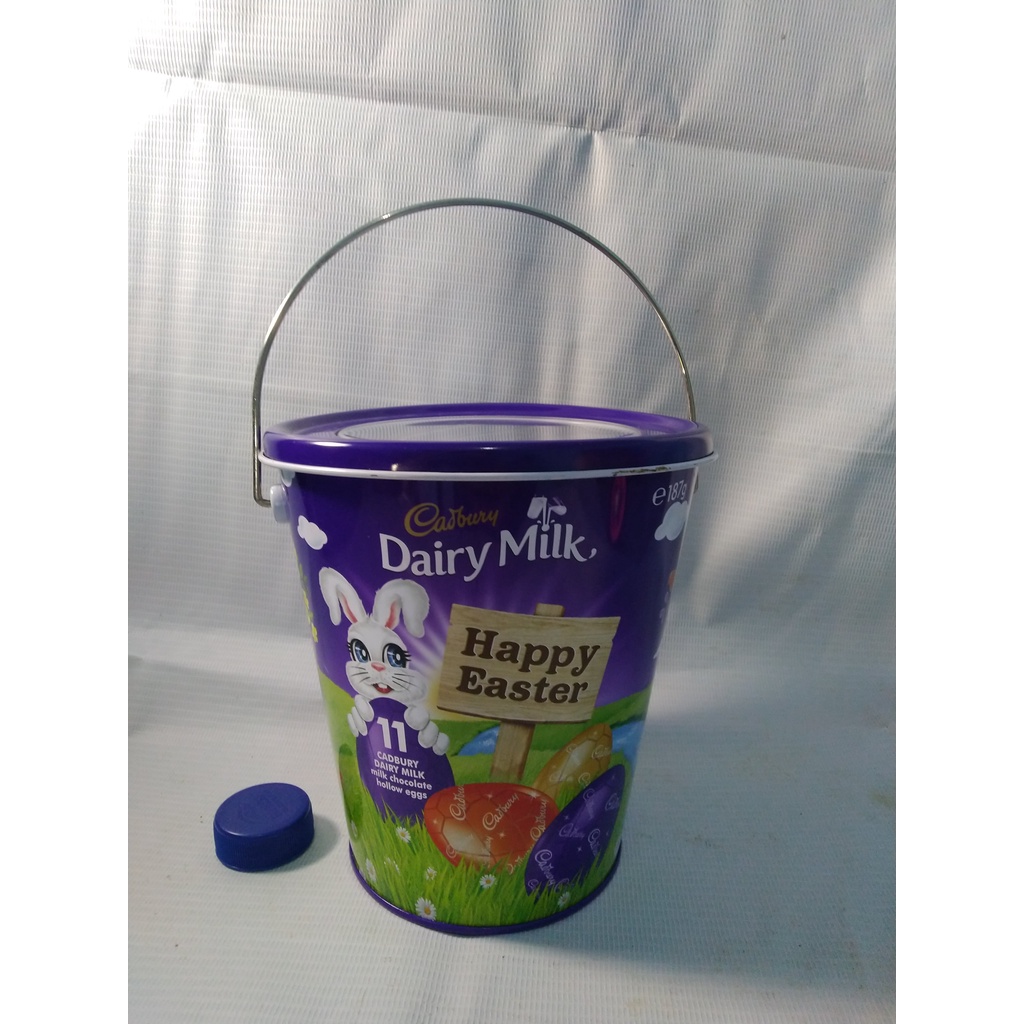 Kaleng Bentuk Ember Kecil Antik Cadbury (Happy Ester) Pajangan