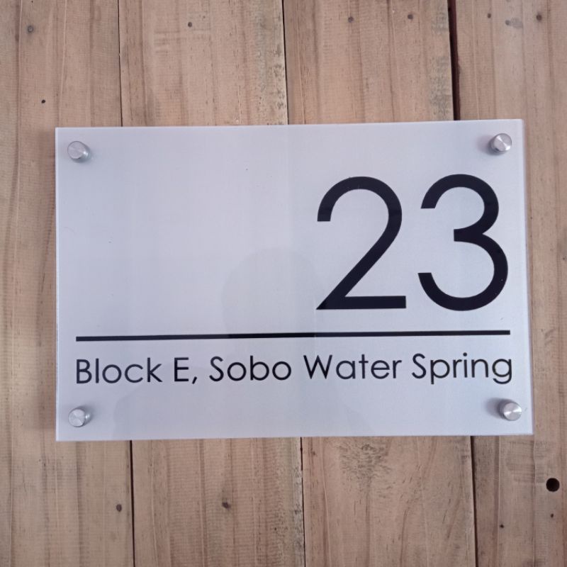 nomor rumah akrilik acrylic minimalis modern  mewah