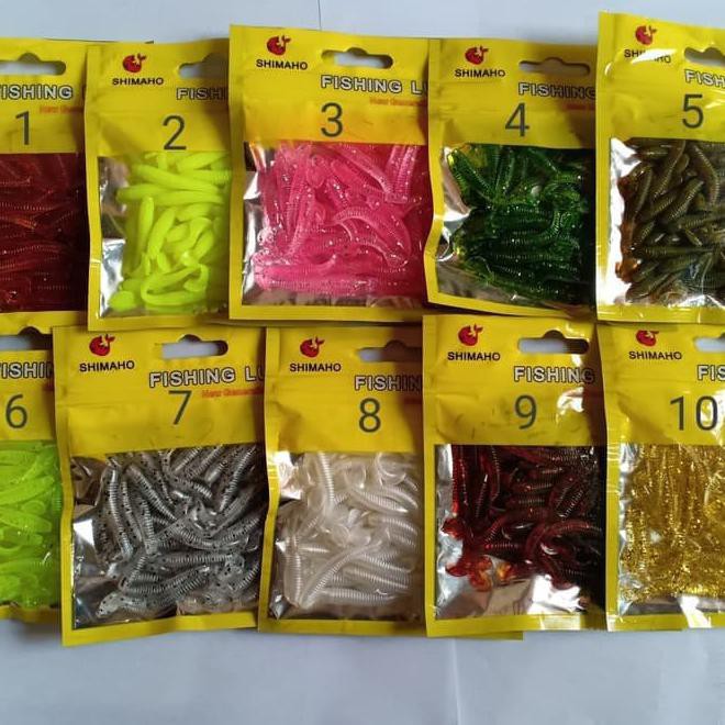 Shimano Soft Lure Isi 50Pcs Panjang 5Cm - Umpan Soft Cacing