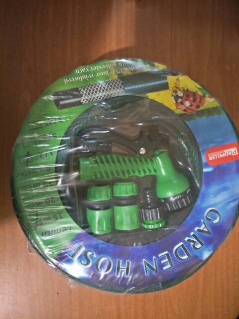 Selang kebun 15 meter - garden hose & nozzle - selang cuci mobil - selang air taman
