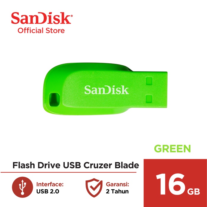 USB Flashdisk SANDISK CRUIZER BLADE (16GB Green) | Shopee