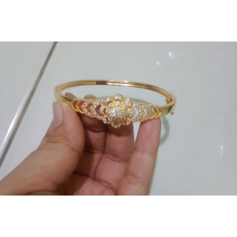 Gelang Tangan bulat bunga matahari xuping lapis emas