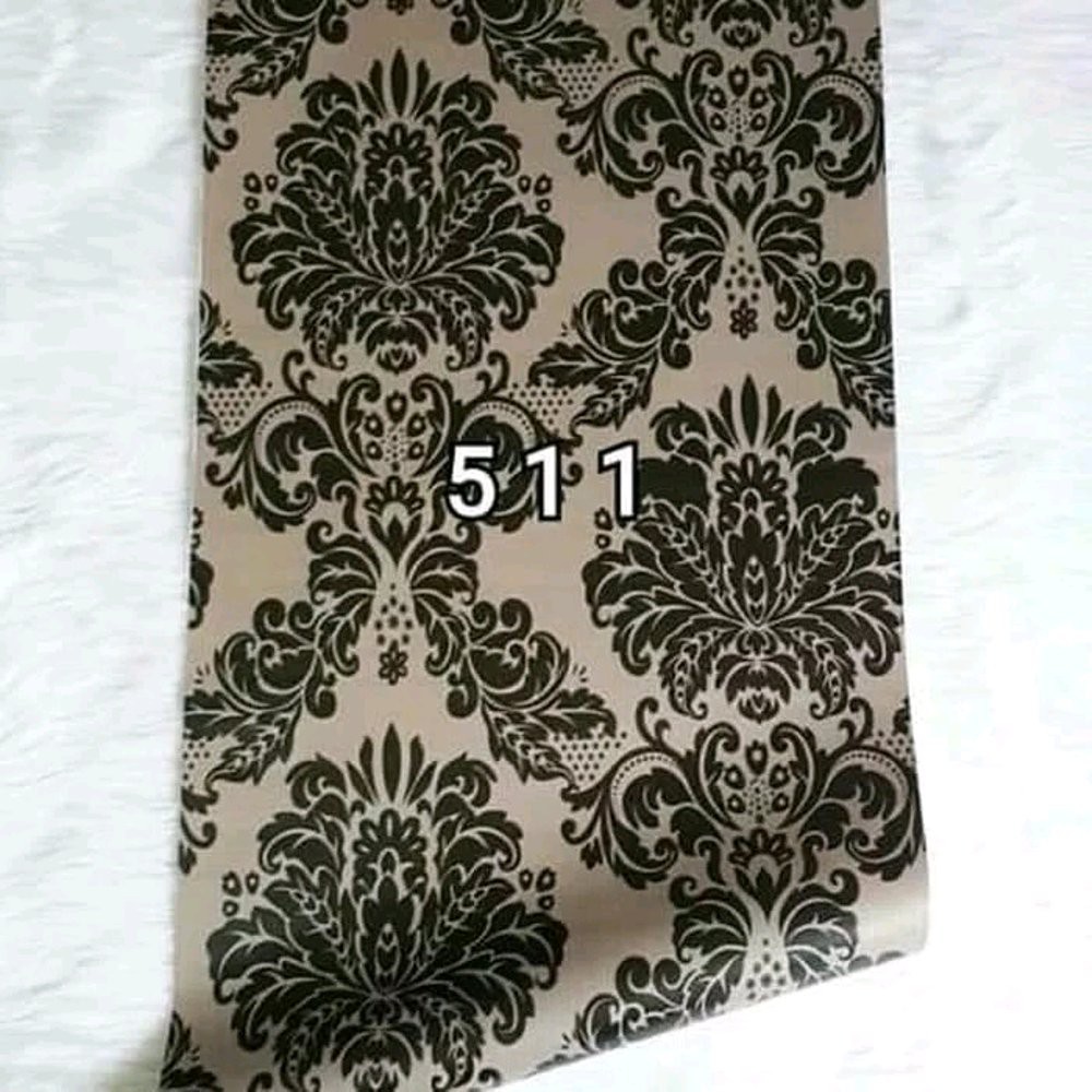 Wallpaper Stiker Murah Motif Batik Cokelat Cy1008 Quality Free Perekat Bahan PVC