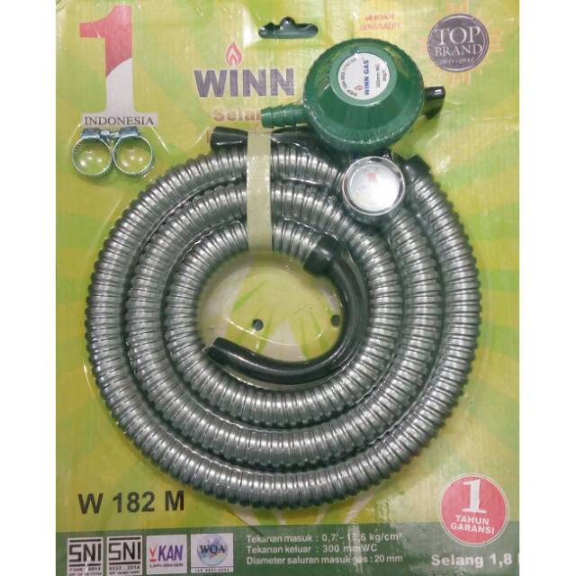 Regulator Plus Selang Winn Gas Winn Gas paket regulator dan selang fleksibel