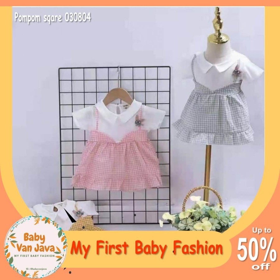 Baju Anak Perempuan Kaos Baju Setelan Dress Bayi Pita Premium (1 Tahun - 3 Tahun)