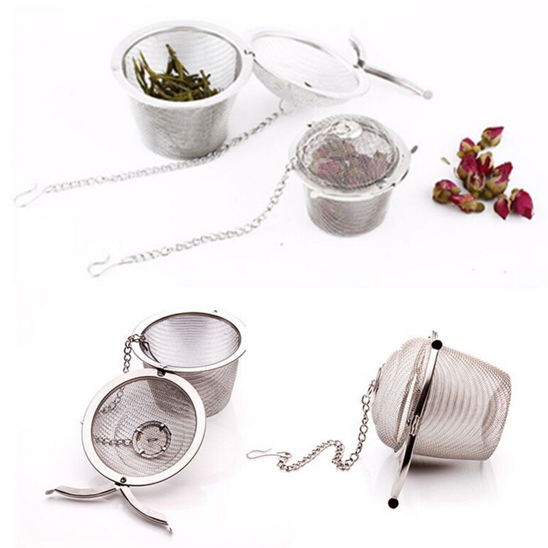 Practical Tea Ball Spice Strainer Mesh Infuser Filter Stainless Steel Herbal New