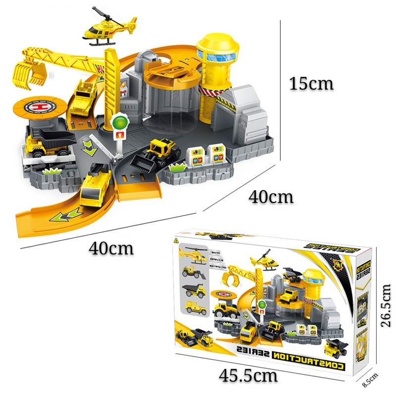 [FUNNY]Mainan Anak Mobil Track Racing Dan Kontruksi Set Dock Tempat Reparasi