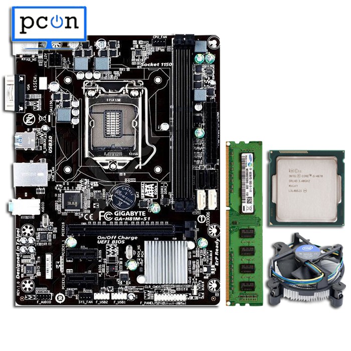 Mainboard LGA 1150 H81 GIGABYTE ONBOARD DAN PROCESSOR I5 4670 RAM 4GB